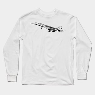 Aérospatiale/BAC Concorde - Black Design Long Sleeve T-Shirt